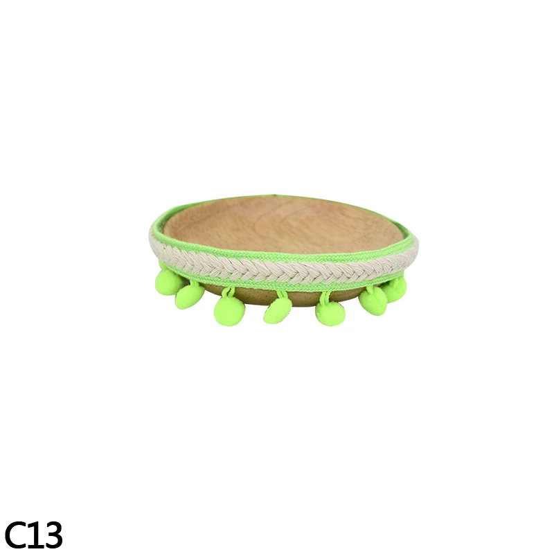 C13-3yards Lace Fabric 3Yards 1.3cm Tassel Ball Fringe Ribbons DIY Material Apparel Sewing Accessories Pompom Trim Pom Pom Home Decorations - Цвет: C13-3yards