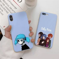 sally face blue back coque liquid silicone phone case for iphone 11 pro max xr xs x solid capa for iphone 6 6s 7 8 plus cases