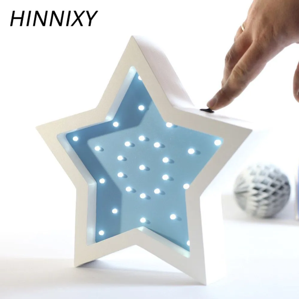 Hinnixy Звезда Луна Облако свет Деревянная Детская Спальня украшение дома