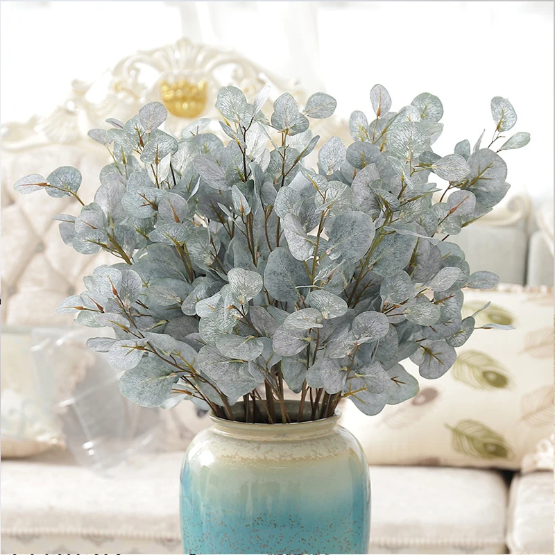 Шелковый лист эвкалипта искусственные зеленые листья для свадебного украшения