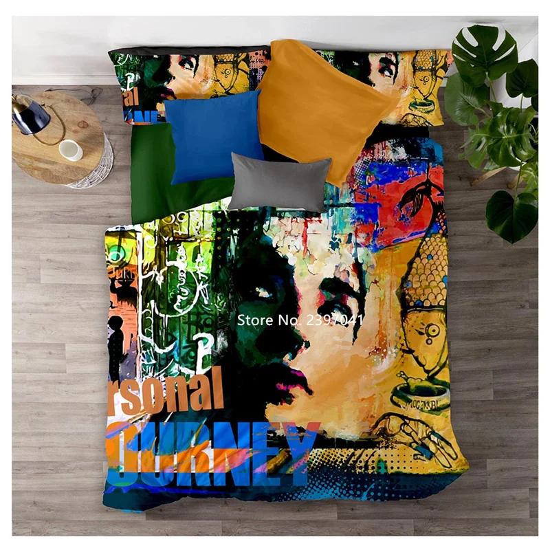 

Комплект постельного белья в стиле хип-хоп граффити с 2-3 цветными цветочными покрытиями для колледжа, общежитий с декоративным домашним тек...