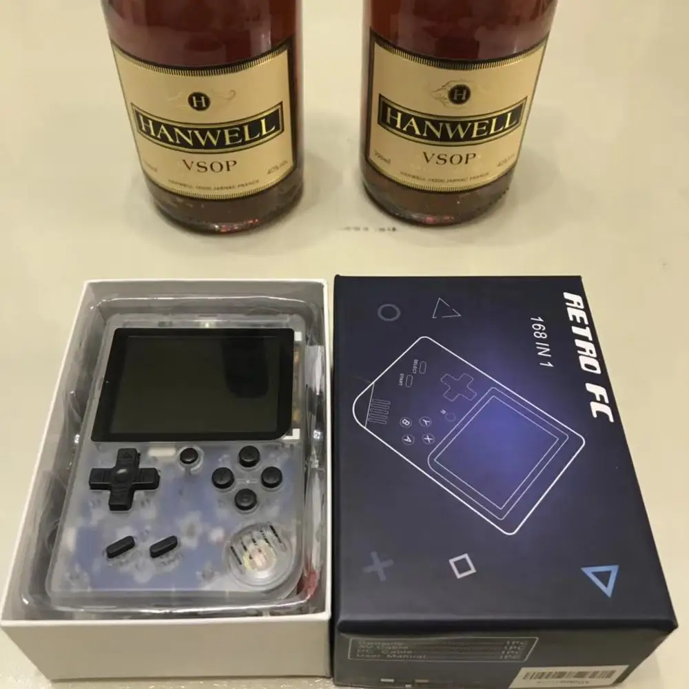 transparent clear Ретро портативный Min3." /3,5" Мини Портативный игровой плеер встроенный 168/500 игр портативная игровая консоль Классический игровой плеер подарки - Цвет: transparent clear