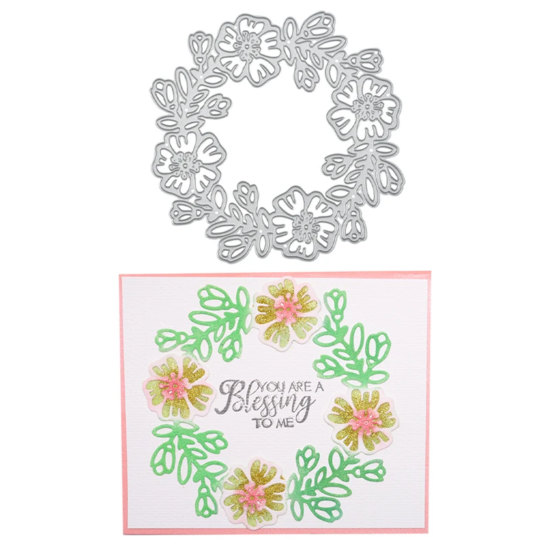 YaMinSanNiO весенний цветочный венок металлические режущие трафареты для