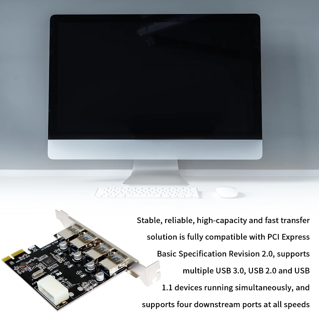 USB 3 0 PCI-e Плата расширения PCI express PCIe адаптер концентратора 4-портовый USB3.0