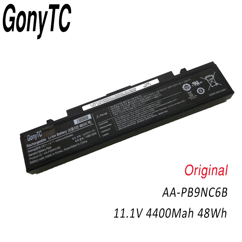 Оригинальный аккумулятор GONYTC для ноутбука Samsung Аккумулятор aa pb9nc6b PB9NC6B R580 R540 R519 R525