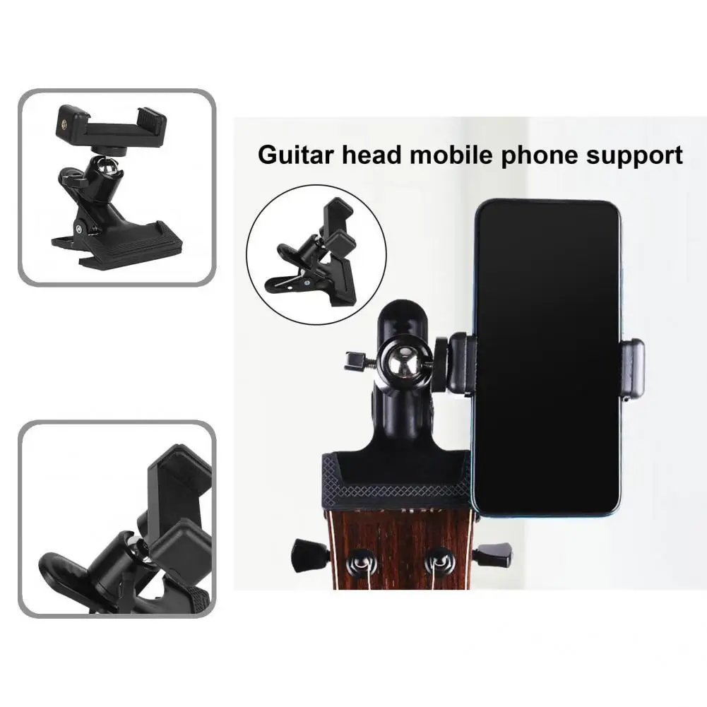 

Mini Versatile Phone Holder Stand Guitar Live Clip Compact Guitar Phone Clip High Stability for Musician