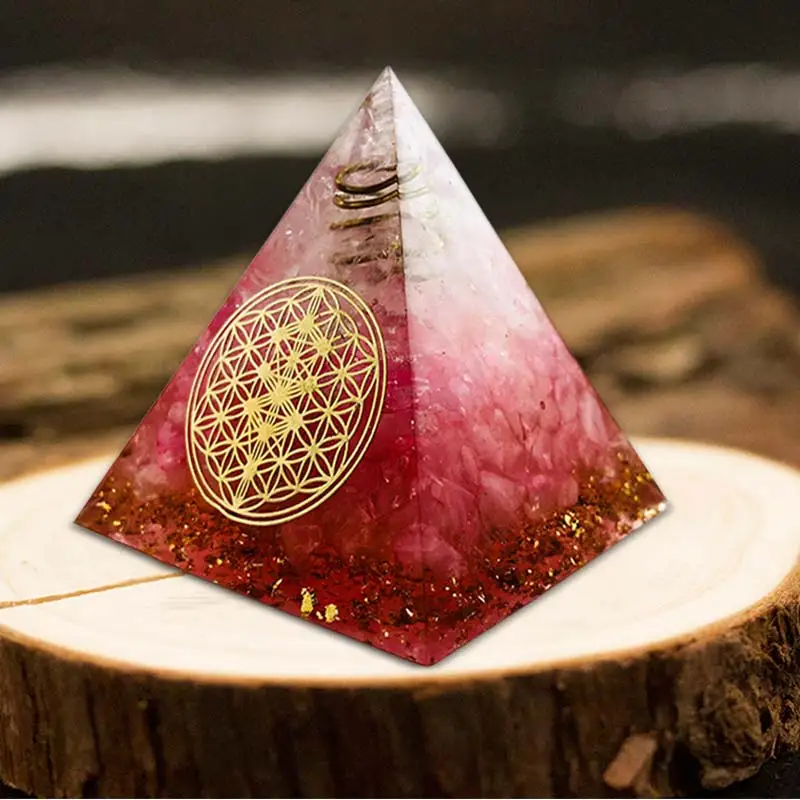 

60mm Handmade Pyramid Amethyst Crystal Sphere With Amethyst Natural Cristal Stone Energy Healing Reiki Chakra Multiplier