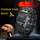 Ремешок для часов из нержавеющей стали для Samsung Galaxy Watch 46 мм Gear S3 Amazfit, многофункциональный наружный браслет с штопор, 20 мм 22 мм