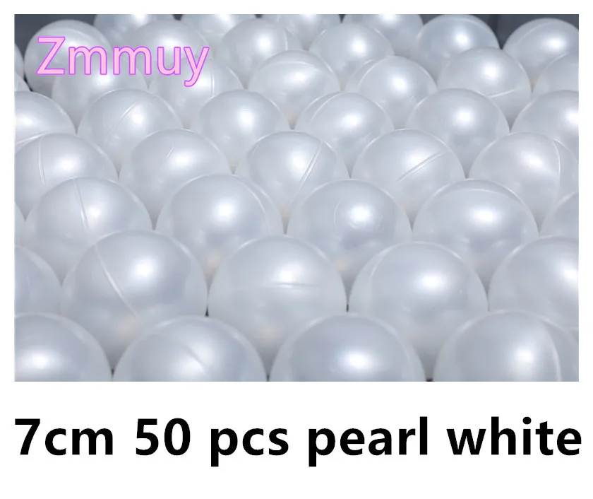 7cm pearl color 50 шт., 7 см, рождественский подарок, красочный шар, мягкий пластик, Океанский шар, забавный, для маленьких детей, для девочек и мальчиков, плавающая игрушка, бассейн, океан, волнистый шар - Цвет: 7cm pearl color