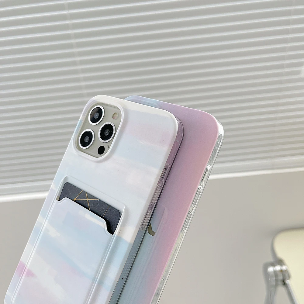 Чехлы с радужными облаками для карт IPhone 13 12 11 Pro Max красочные X XR XS 8 7 Plus 8Plus |