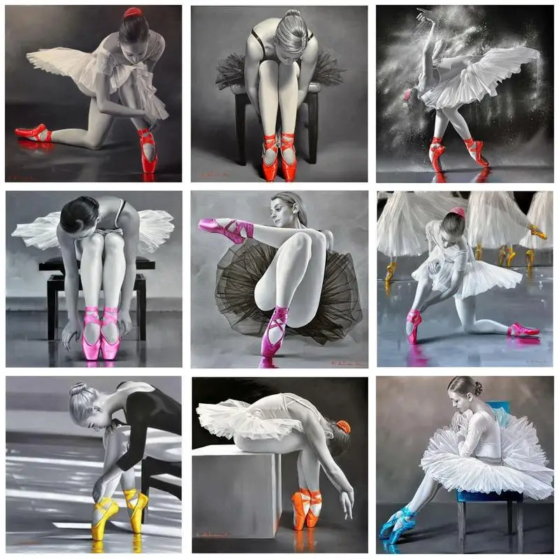 

RUOPOTY 40x50cm Painting By Numbers For Adults Coloring By Numbers Ballet Dancer Number Painting DIY Gift Drawing By Numbers