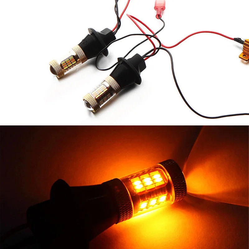 

2pcs Daytime Running Light Turn Signal ba15s BAU15S 1156 p21w Dual Mode DRL LED External Lights T20 W21W WY21W 7440 Lights