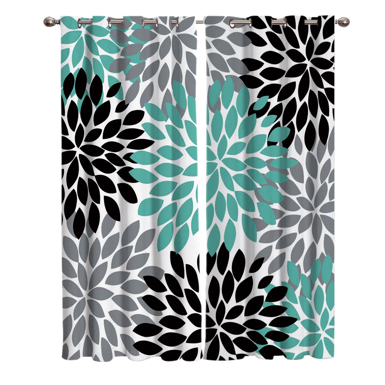 Георгин серые зеленые черные цветочные занавески на окна балдахин жалюзи для