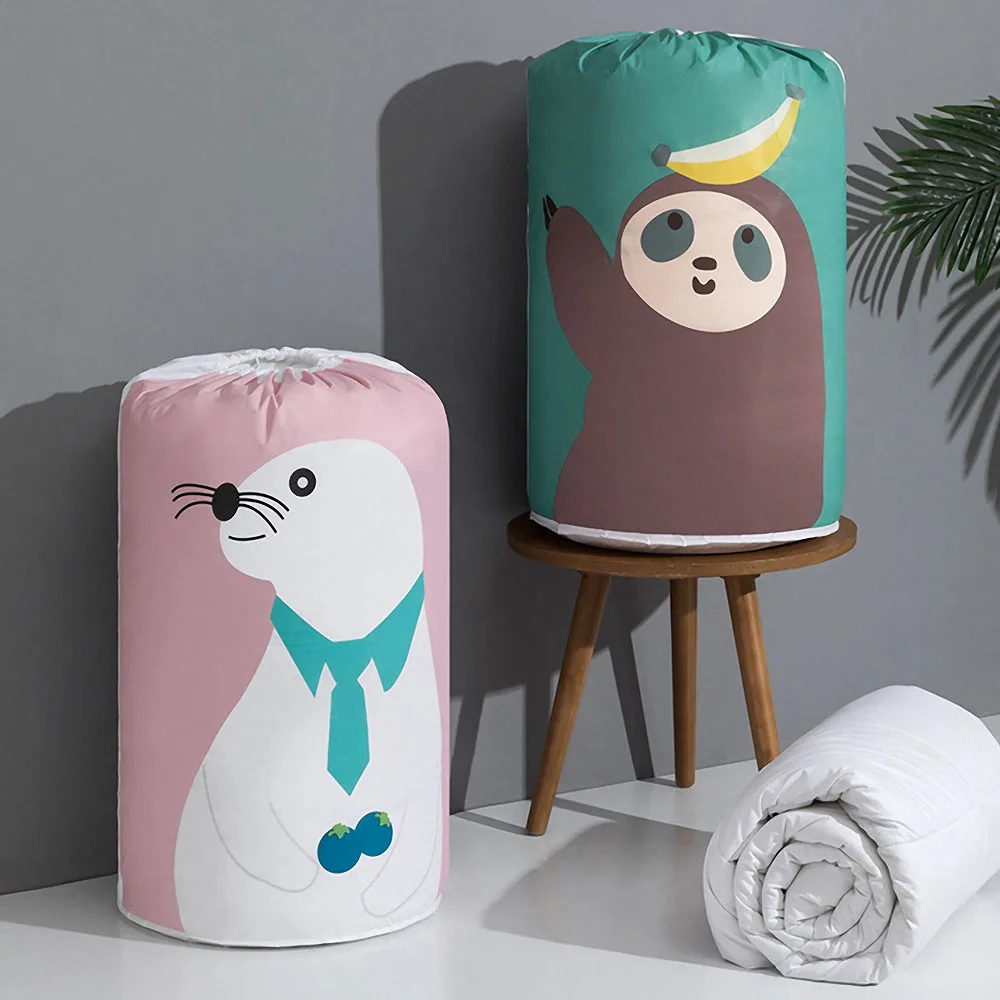 

PEVA Clothes Storage Bag Large Capacity Moisture-proof Quilt Storage Organizer Moving Packing Baggage Drawstring Bag Household