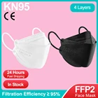 Маска FFP2 Fish KN95, многоразовая, фильтр FFPp2, Пылезащитная, черная, для взрослых