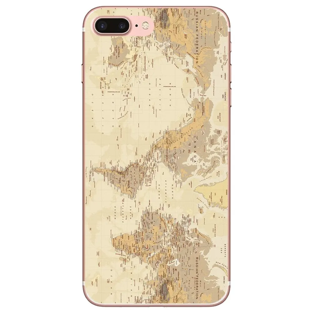 Для iPhone 10 11 12 13 Mini Pro 4S SE 5C 6 6S 7 8 X XR XS Plus Max 2020 чехол для телефона Античная Карта мира