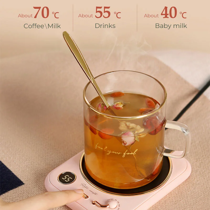 

Retro Coffee Cup Warmer With Timer Hiqh Quality Coffee Mug Warmer Plate For Cocoa Tea Water Milk Birthday Christmas Gift