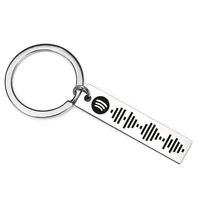 music spotify scan code keychains for women stainless steel keyring customized laser engraving prom party jewelry