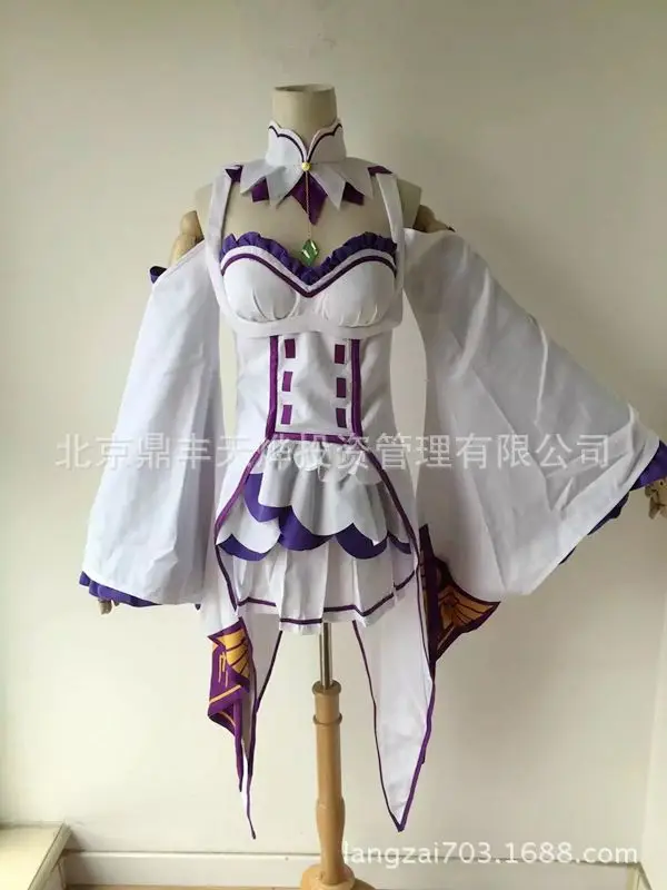 Костюмы для косплея Re Zero Kara Hajimeru Isekai Seikatsu Emilia женское платье с головным убором