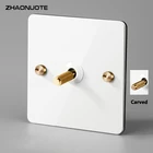 Настенный переключатель с золотым рычагом, 1-4 клавиши, 1 канал, 2 канала, настенная лампа, белый переключатель, панельная USB-розетка из нержавеющей стали