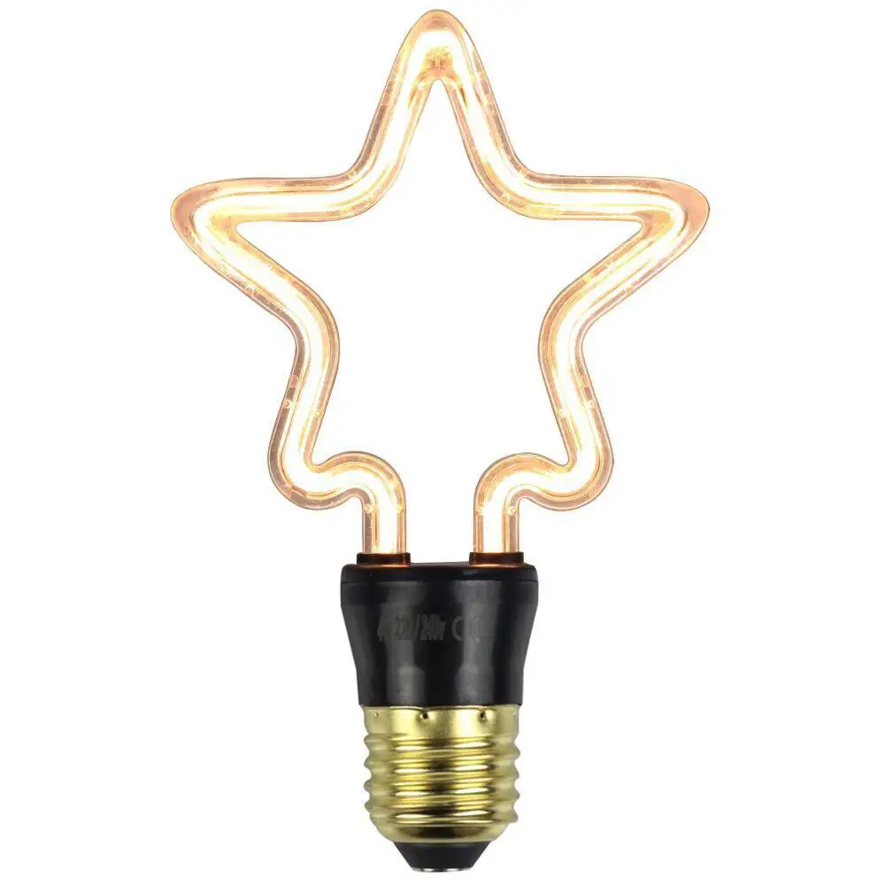 

E27 220V 4W LED Tubulose Five Pointed Star Shape Filament Light Bulb for Decoration