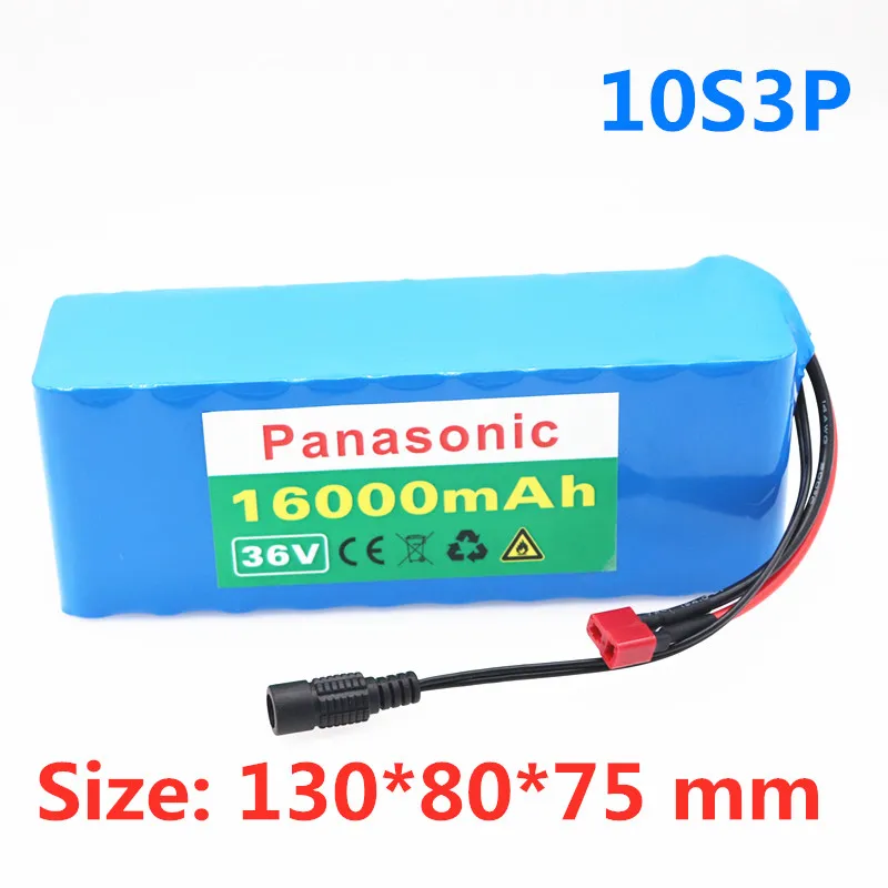 Panasonic 36V 16Ah 10S3P 18650 16000mAh аккумуляторная батарея Модифицированная батарея для электровелосипеда+ 36V 2A зарядное устройство