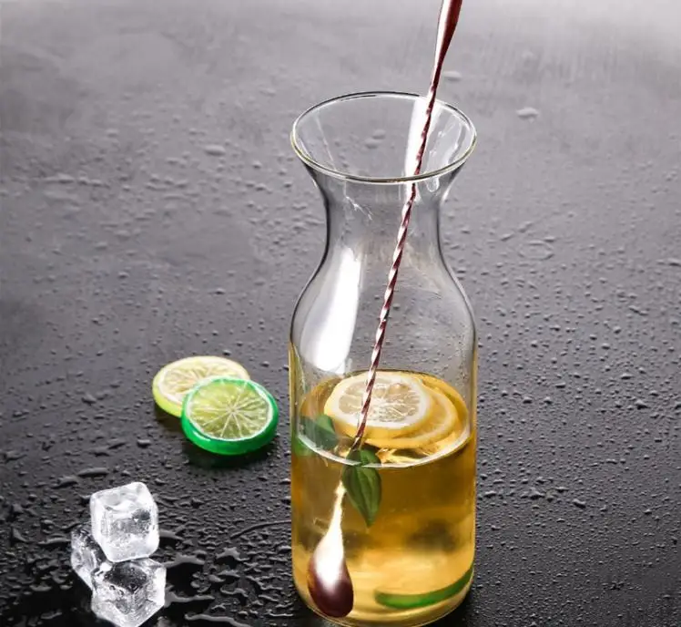 売却 304 ステンレス鋼混合カクテルスプーン 3 色スパイラルパターンバー水滴攪拌スプーンバーテンダーバーツール SN2073