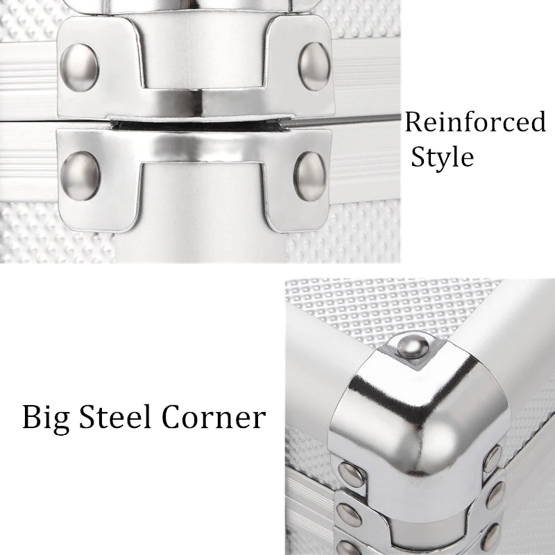 

Aluminum Lockable Silver Flight Organiser Storage Box Portable Safety Equipment Case Instrument Outdoor Toolbox