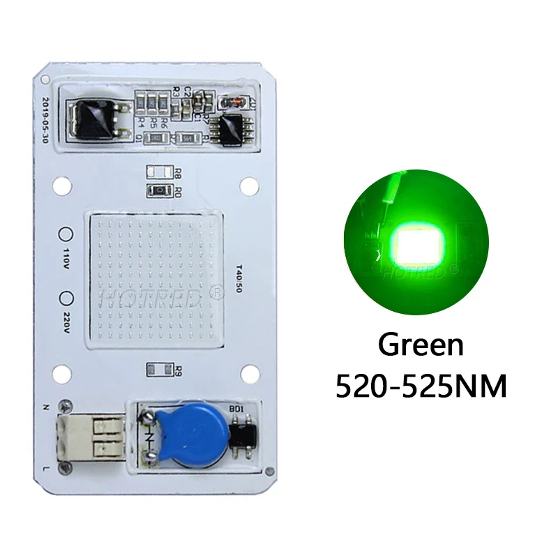 

Светодиодный 50 Вт COB Чип лампочки переменного тока 110 В 220 В интегрированная Smart IC драйвер холодный белый/теплый белый, красный, зеленый, голубой, желтый, розовый цвет, длинный спектра