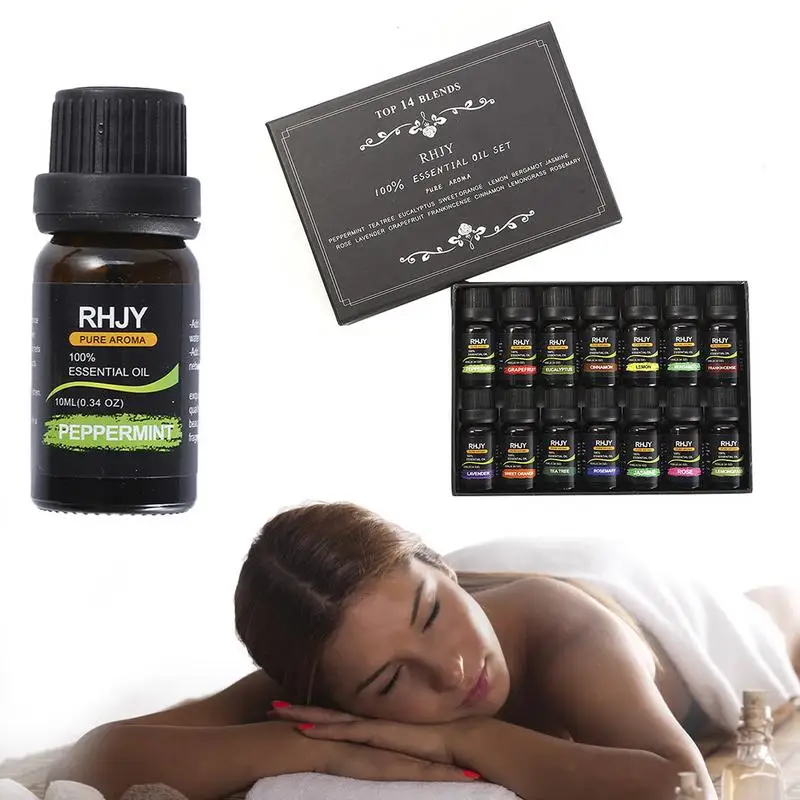 

14Pcs/Set 100% Pure Plant Aromatherapy Diffusers Essential Oil 10ml Organic Body Massage Relax Fragrance Skin Care Kit