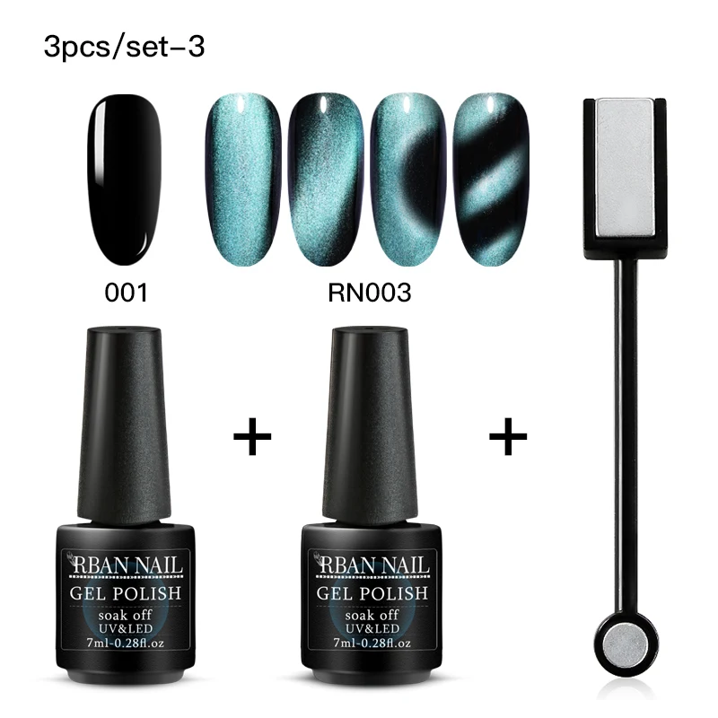 ZH06038 RBAN NAIL 5D/7D Хамелеон для использования с магнитом кошачий глаз Гель-лак для ногтей замачиваемый Гель-лак долговечный лазерный Сияющий УФ светодиодный лак для ногтей - Цвет: ZH06038