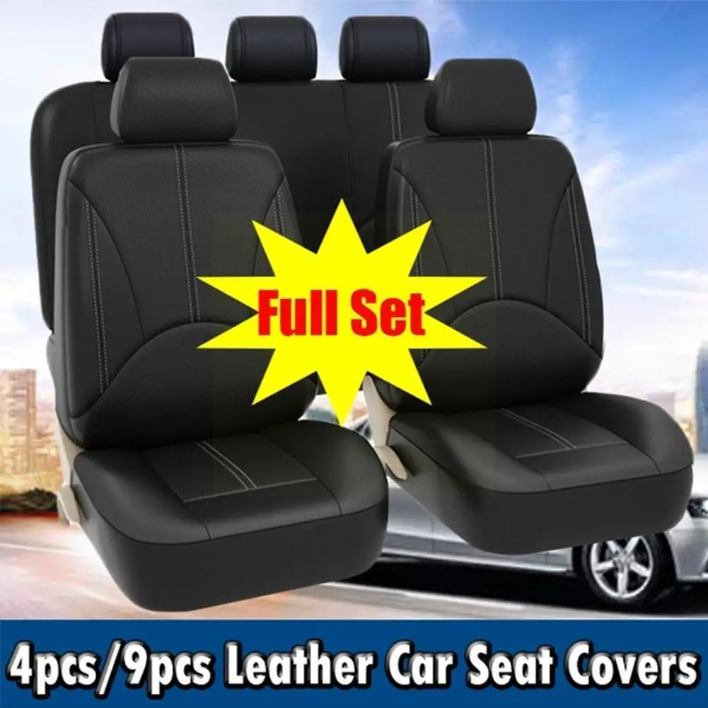 

4/9pcs/set PU Front Car Seat Covers Compatible Universal Fit Most Car SUV Car Accessories Car Seat Cover for Toyota A8B0