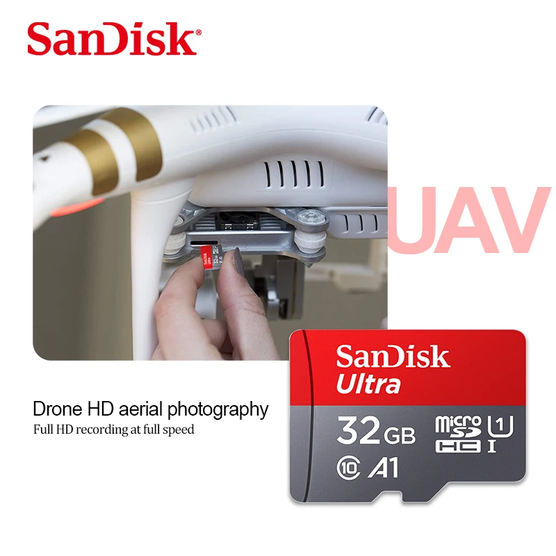 Двойной флеш-накопитель SanDisk 95 м/с картой Micro sd объемом 16 ГБ, 32 ГБ, U1 SDHC 64 Гб 128 ГБ 256 U3 SD/TF карта памяти SDXC карты памяти класса 10 для 1080p 4K смотри