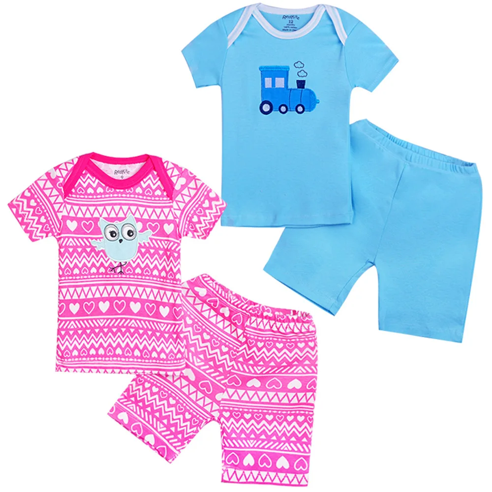 2 шт./комплект Детские хлопковые футболки с коротким рукавом и шорты | Детская