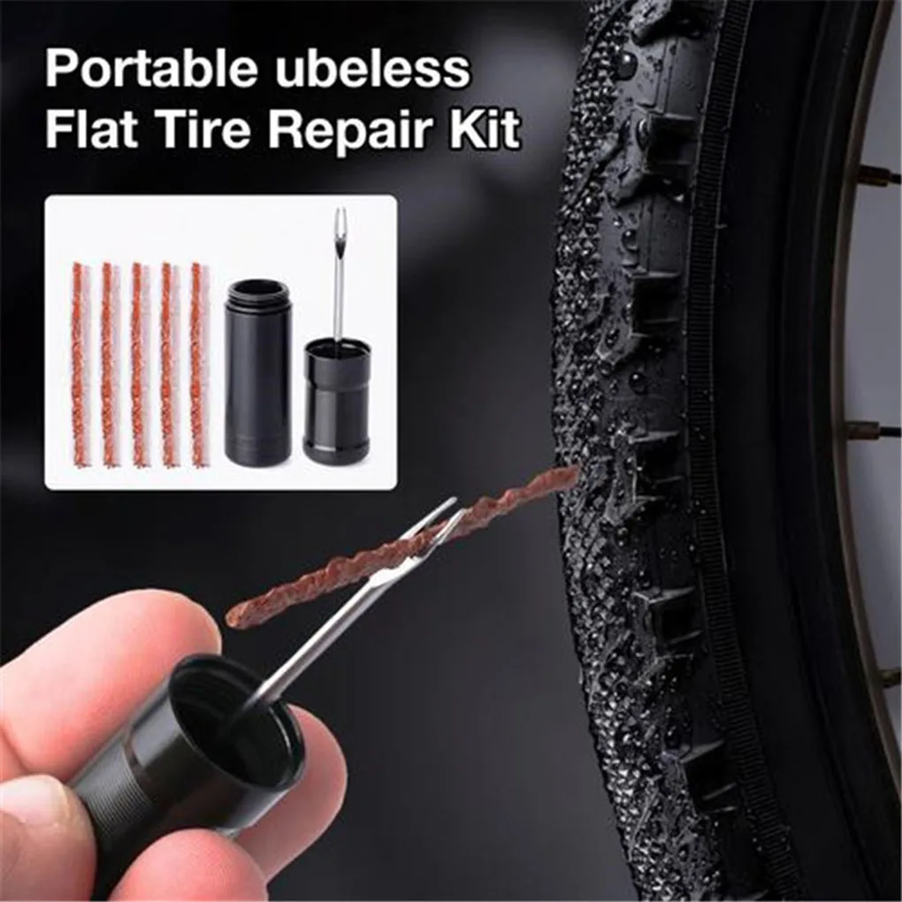 

HOT SALE Aluminum Alloy Bike Plugger Tool Portable Tubeless Bike Tire Repair Kit Bicycle Tire Puncture Kit