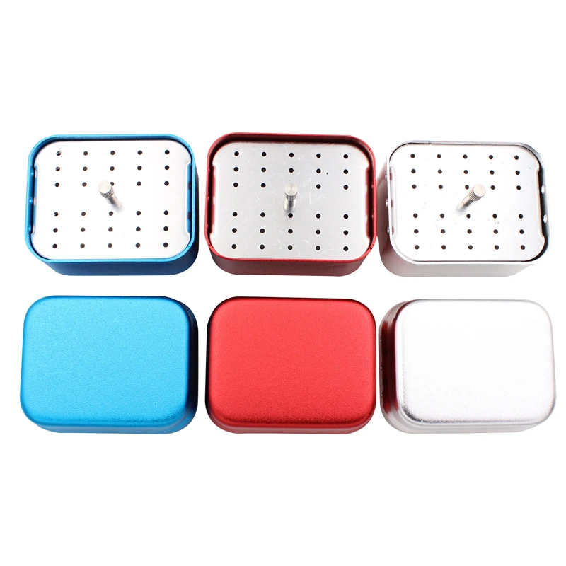 

1pcs Aluminum Dental Disinfection Box Autoclave Sterilizer Case Use For High Speed Burs 30 Holes Dentist Lab Instrument