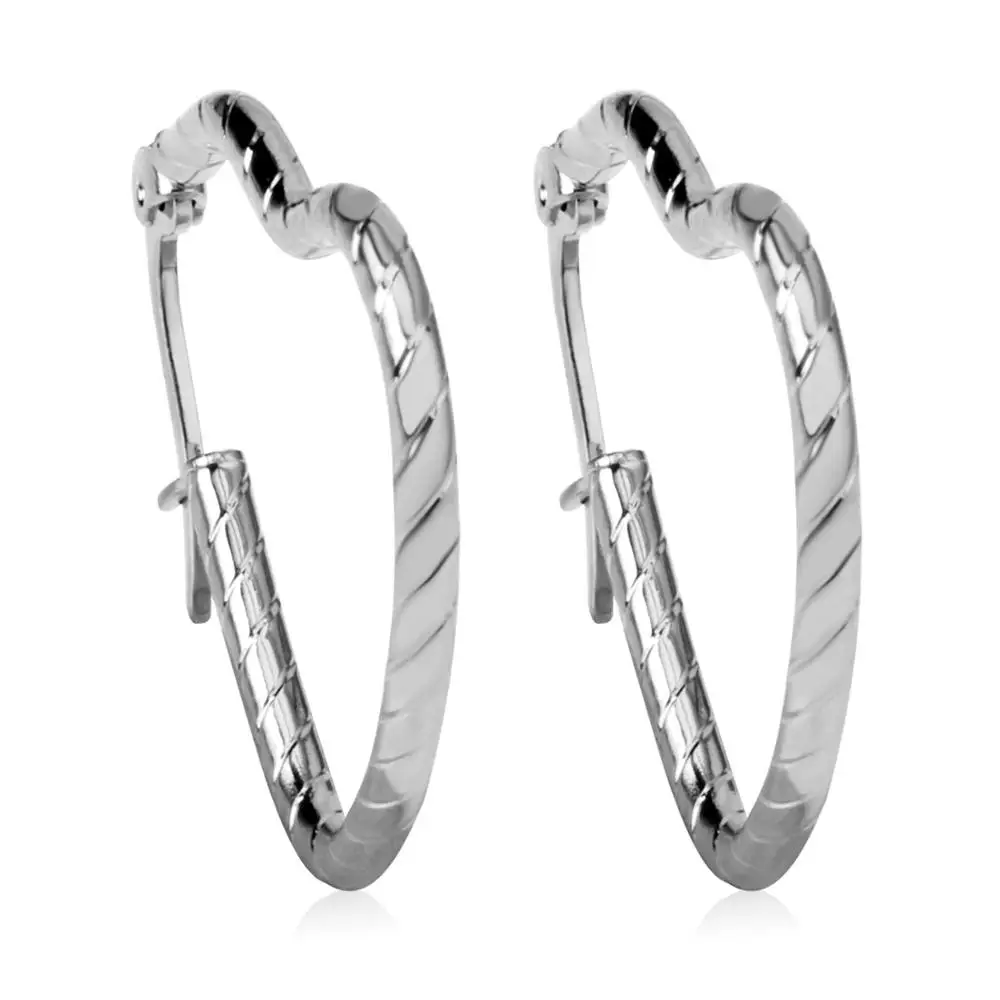 Серьги LUXUSTEEL 2020 Женские аксессуары золотое сердечко серебряного цвета серьги