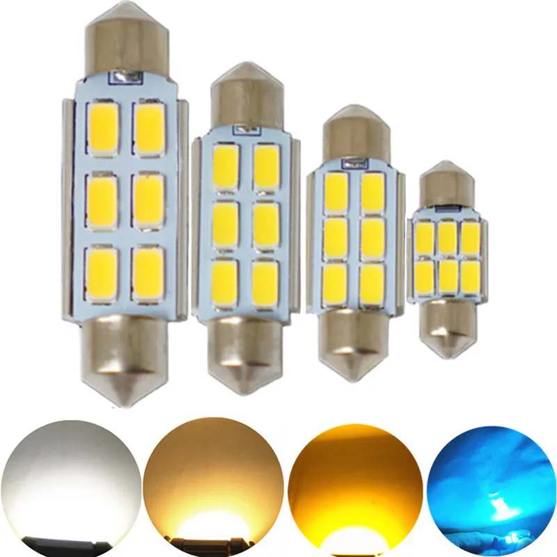 JGAUT 1 шт. CANBUS теплый белый желтый 31 мм 36 39 41 12 В 6SMD LED Festoon Dome номерной знак крыша