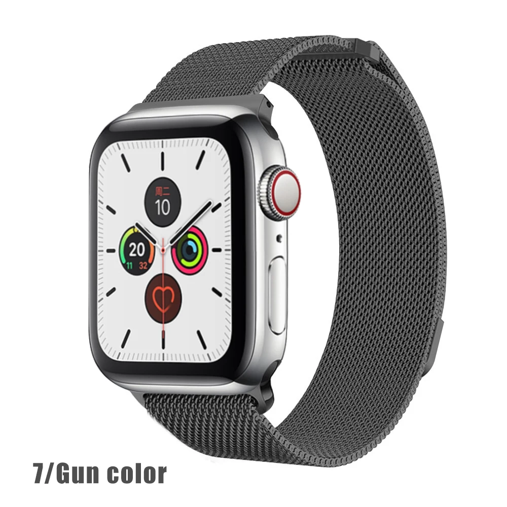 Миланская петля для apple watch серии 1 2 3 4 5 ремешок для iwatch ремешок из нержавеющей стали магнитная пряжка 38 мм 40 мм 42 мм 44 мм браслет