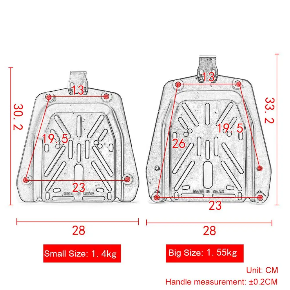 Универсальный мотоциклетный задний верхний багажный ящик 45-80 л кронштейн