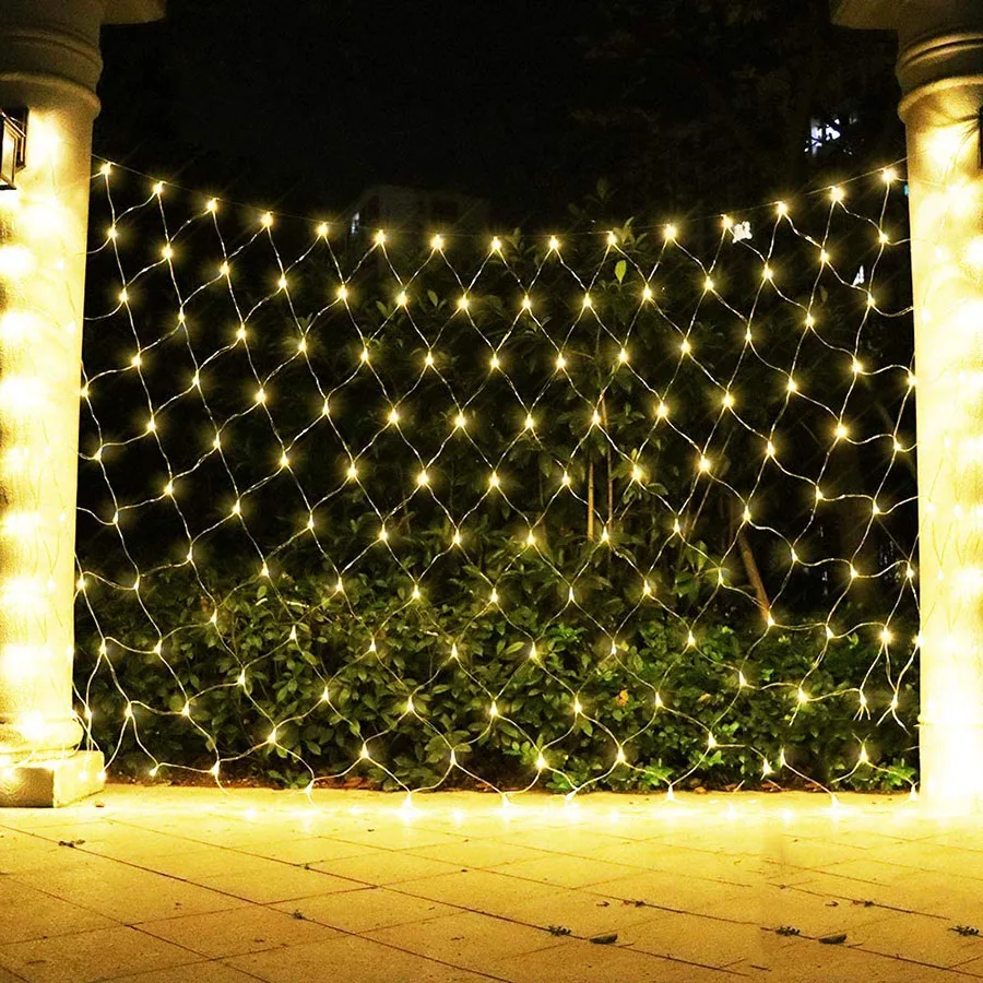 

Thrisdar 3X2M 6X4M 10X1M Outdoor LED Net Light Christmas Fairy String Light 8 Mode Window Curtain Xmas Tree Wrap Net Light