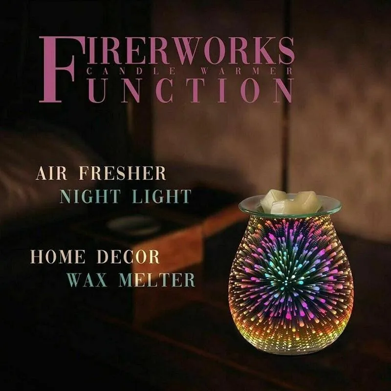 Электрическая ароматическая Лампа Диффузор 3d фейерверка благодаря серебристому