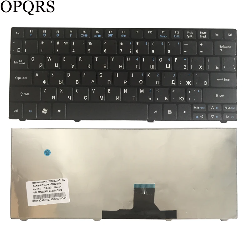 Russian laptop keyboard for acer ZA3 ONE 751 ONE 721 1810 1830T A0721 1551 P1VE6 AO722 AO752 1810TZ 1830 1830TZ 1820P 1820PTZ RU