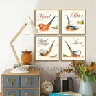 Европейская Картина на холсте в виде клюшки для гольфа, 4 шт., настенные художественные плакаты и принты для прихожей, картины для гостиной, домашнего кабинета, Декор