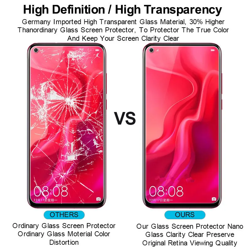 Защитное стекло для Huawei Nova 3 3i 3E 4 4E 5Pro 5i Pro 2.5D экрана 5T 5 2i 2Lite пленка|Защитные стёкла
