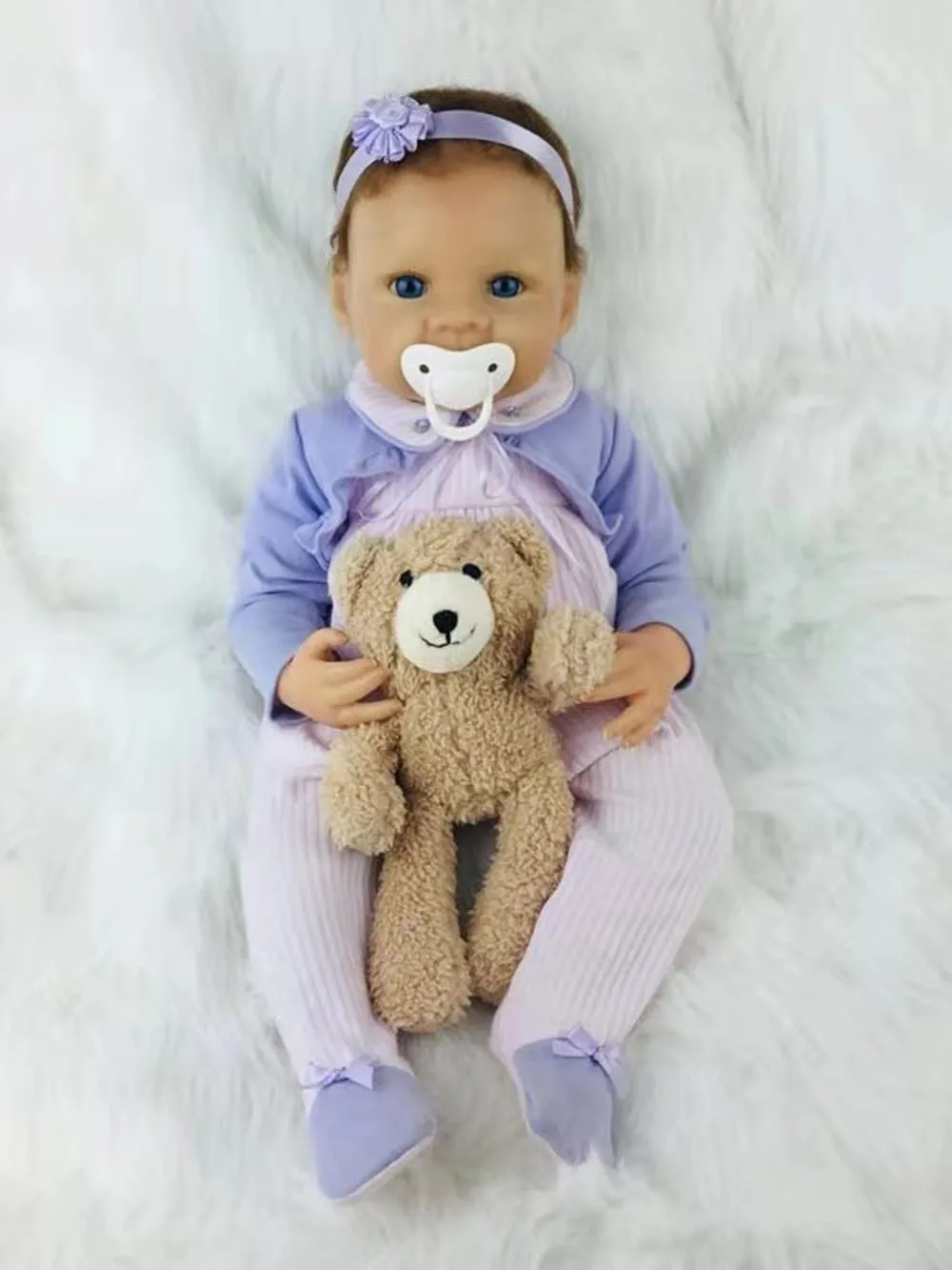 bear(light brown) Avani кукла «Лиза» Новорожденные куклы реалистичные куклы Reborn 18 дюймов реалистичные детские куклы для детей - Цвет: bear(light brown)