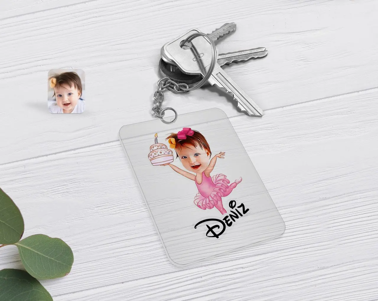 

Personalized Baby Birthday Caricature Of Transparent Plexiglass Anahtarlık-3
