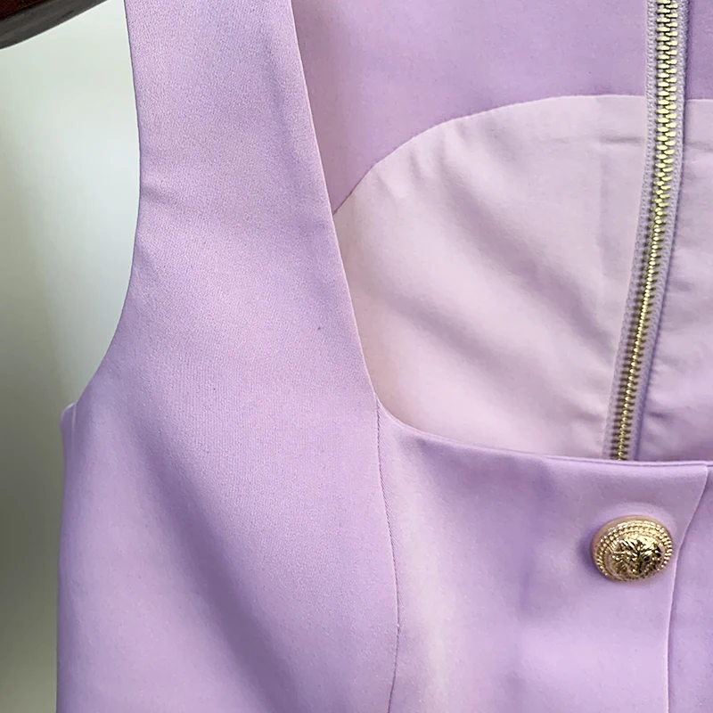 HIGH QUALITY Newest 2021 Designer Tops Women's Square Collar Lion Buttons Crop Camis