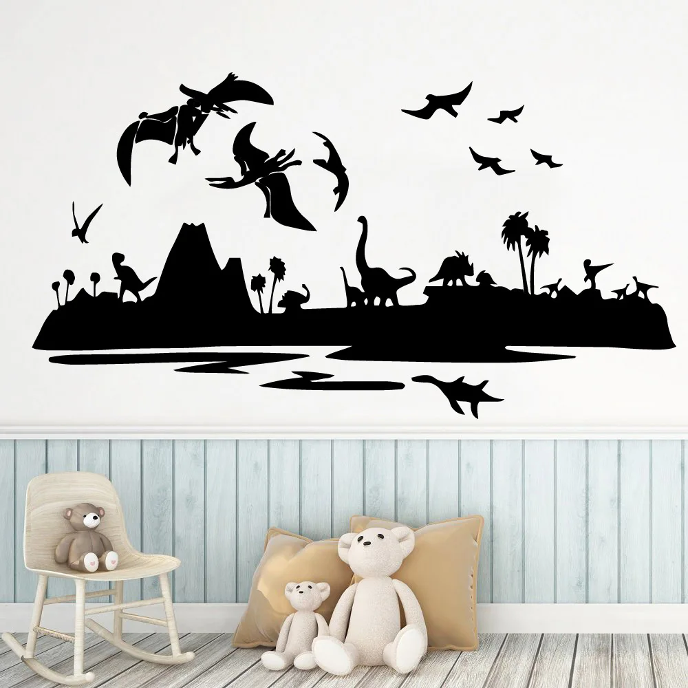 Креативные наклейки на стену в виде динозавра для детской комнаты|Наклейки