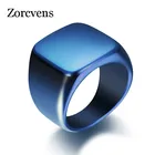 Новинка 2022, модное простое мужское Большое Квадратное кольцо zorcins в стиле панк, винтажное обручальное кольцо из нержавеющей стали с синей гравировкой, ювелирные изделия на заказ